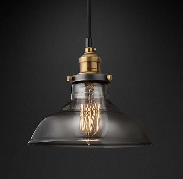 Подвесная люстра Restoration Hardware FACT FILAMENT SMOKE GLASS BARN 20TH C. 68060382