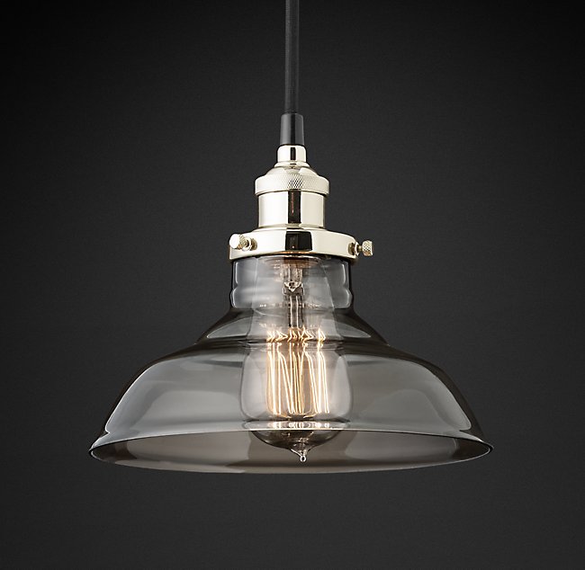 Подвесная люстра Restoration Hardware FACT FILAMENT SMOKE GLASS BARN 20TH C. 68060382