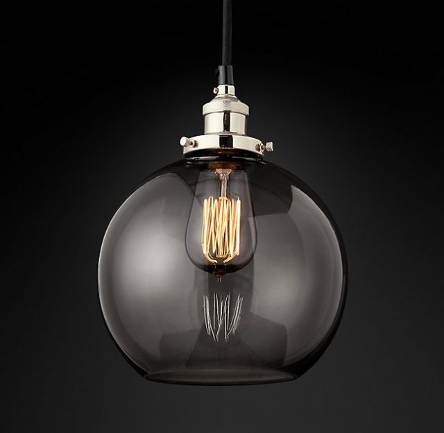 Подвесная люстра Restoration Hardware FACT FILAMENT SMOKE GLASS CAFÉ 20TH C. 68060654