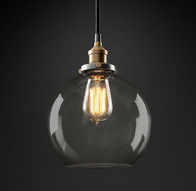Подвесная люстра Restoration Hardware FACT FILAMENT SMOKE GLASS CAFÉ 20TH C. 68060654