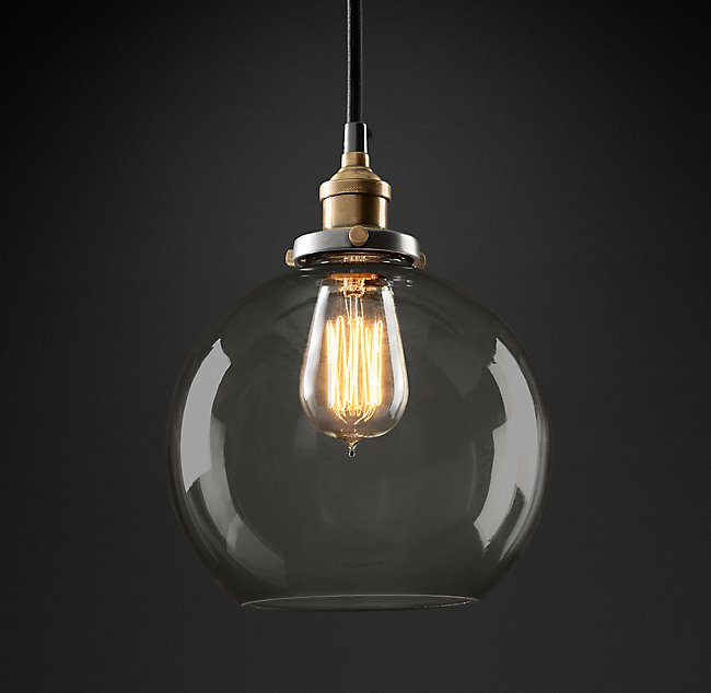 Подвесная люстра Restoration Hardware FACT FILAMENT SMOKE GLASS CAFÉ 20TH C. 68060654