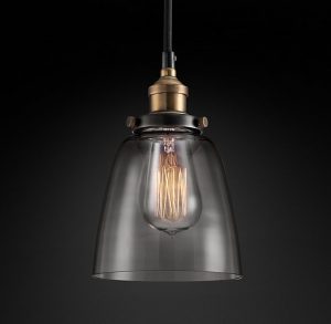 Подвесная люстра Restoration Hardware FACT FILAMENT SMOKE GLASS CLOCHE 20TH C. 68060383
