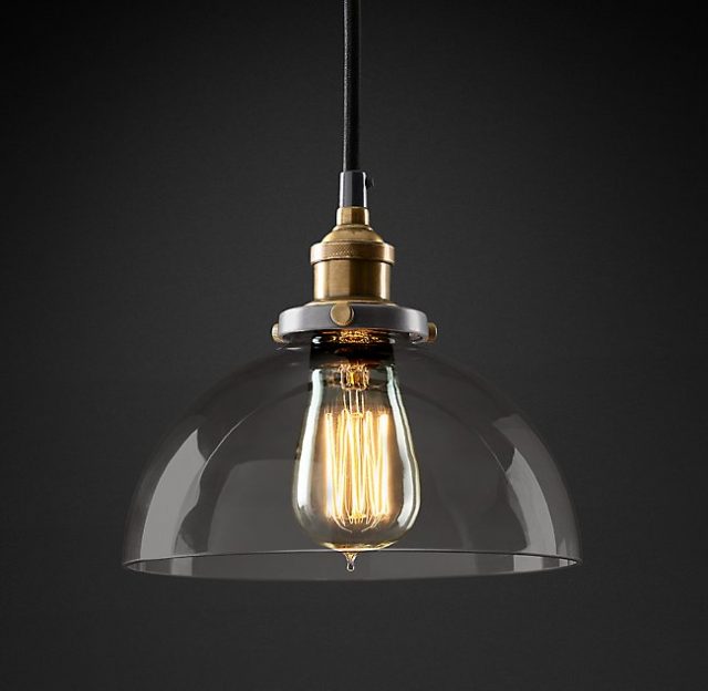 Подвесная люстра Restoration Hardware FACT FILAMENT SMOKE GLASS DOME 20TH C. 68060660
