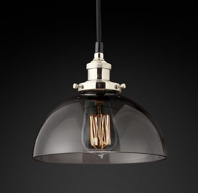 Подвесная люстра Restoration Hardware FACT FILAMENT SMOKE GLASS DOME 20TH C. 68060660