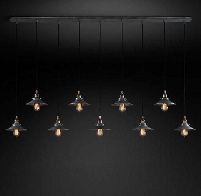 Подвесная люстра Restoration Hardware FACTORY FILAMENT METAL RECT 20TH C. 68070631