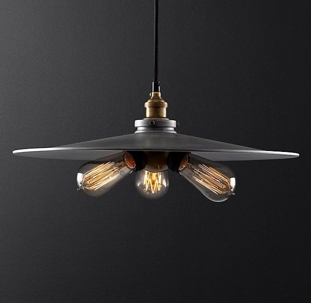Подвесная люстра Restoration Hardware FACTORY FILAMENT METAL TRIPLE 20TH C. 68060468