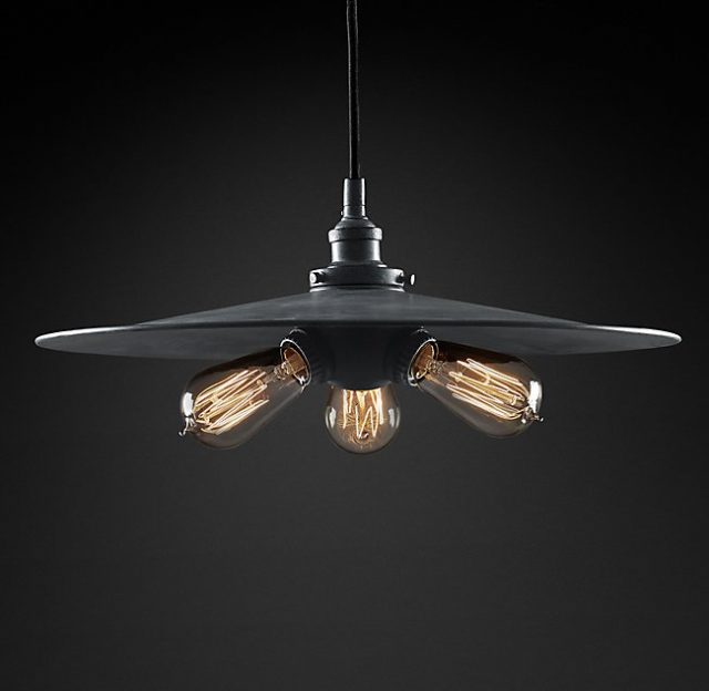 Подвесная люстра Restoration Hardware FACTORY FILAMENT METAL TRIPLE 20TH C. 68060468