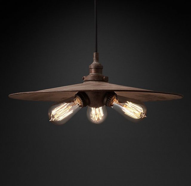 Подвесная люстра Restoration Hardware FACTORY FILAMENT METAL TRIPLE 20TH C. 68060468