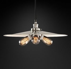 Подвесная люстра Restoration Hardware FACTORY FILAMENT METAL TRIPLE 20TH C. 68060468