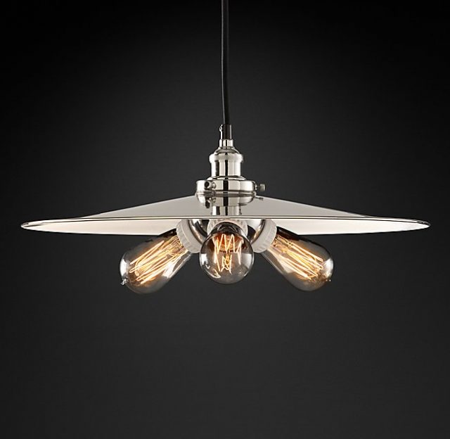 Подвесная люстра Restoration Hardware FACTORY FILAMENT METAL TRIPLE 20TH C. 68060468