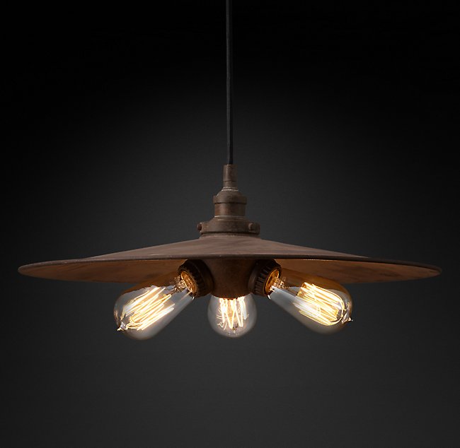 Подвесная люстра Restoration Hardware FACTORY FILAMENT REFL TRIPLE 20TH C. 68060466