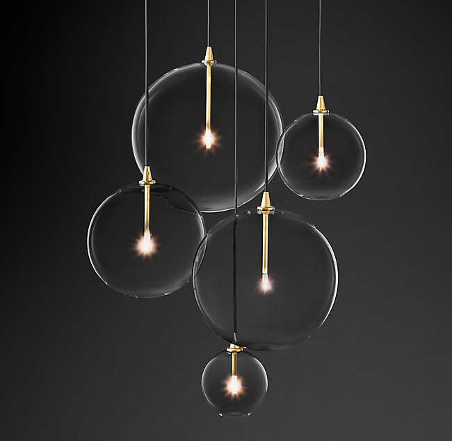 Подвесная люстра Restoration Hardware GLASS GLOBE MOBILE CLUSTER 68090620