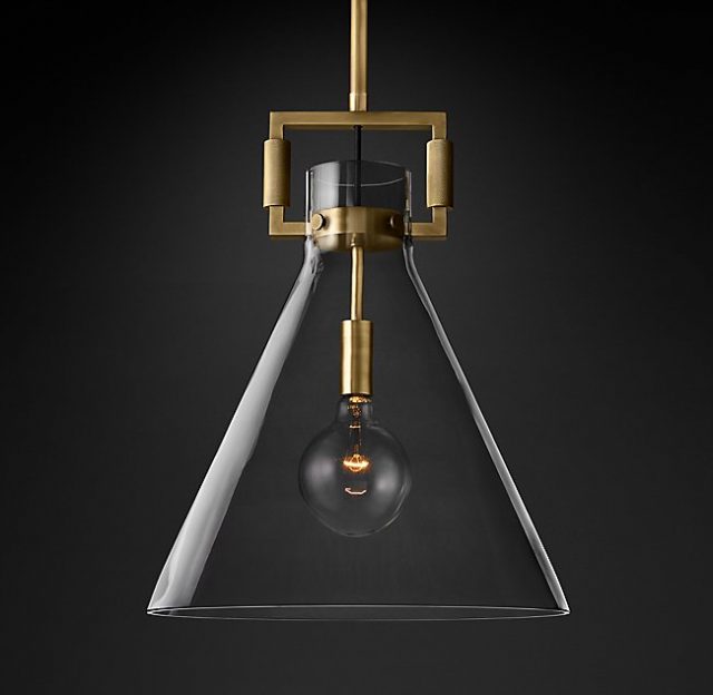 Подвесная люстра Restoration Hardware MACHINIST GLASS FUNNEL 68610964