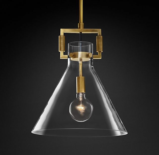 Подвесная люстра Restoration Hardware MACHINIST GLASS FUNNEL 68610964