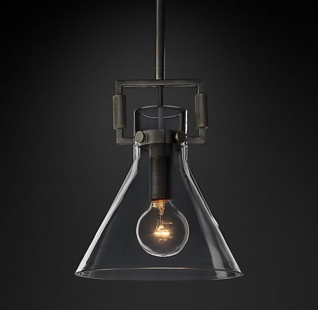 Подвесная люстра Restoration Hardware MACHINIST GLASS FUNNEL 68610964
