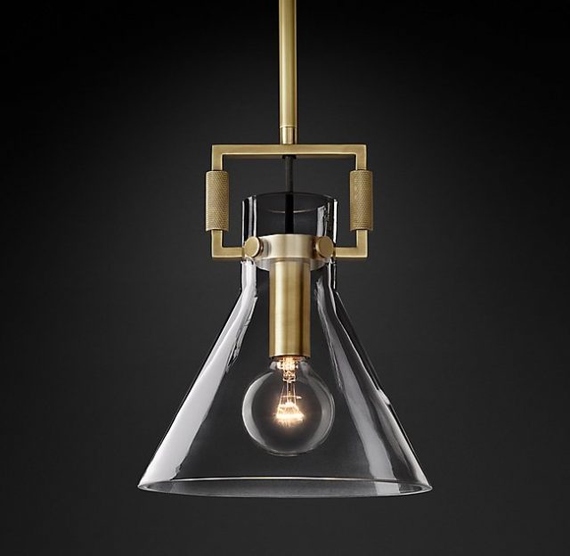 Подвесная люстра Restoration Hardware MACHINIST GLASS FUNNEL 68610964