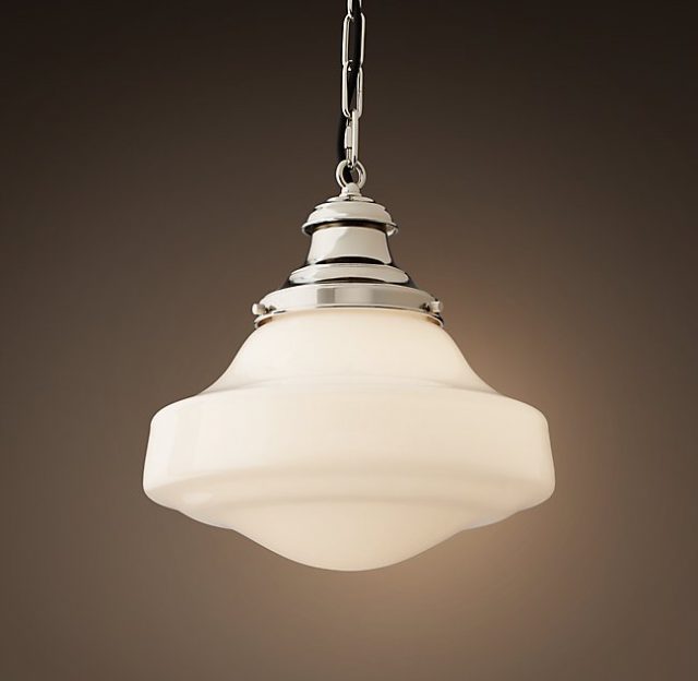 Подвесная люстра Restoration Hardware PARISIAN ARCHITECT MILK GLASS BRASSERIE 68290272