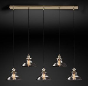 Подвесная люстра Restoration Hardware SMOKE GLASS BARN RECT 20TH C. 68070645