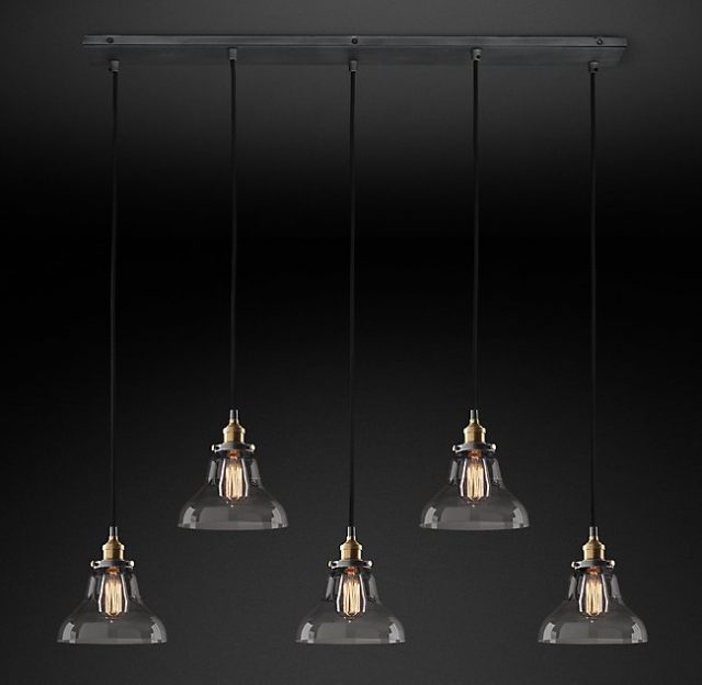 Подвесная люстра Restoration Hardware SMOKE GLASS BOULANGERIE RECT 20TH C. 68070663