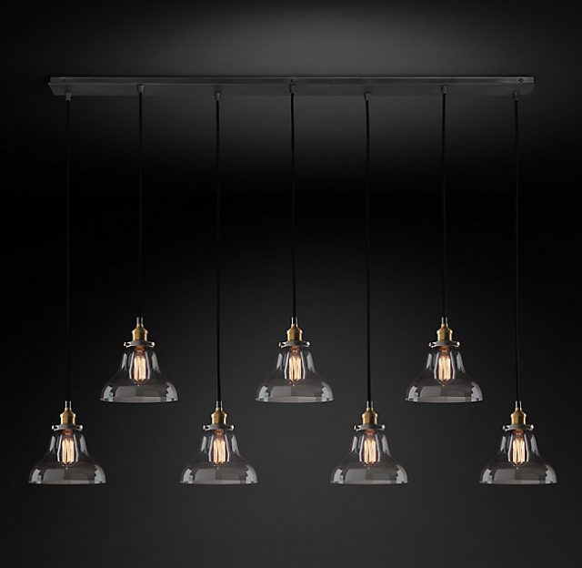 Подвесная люстра Restoration Hardware SMOKE GLASS BOULANGERIE RECT 20TH C. 68070663