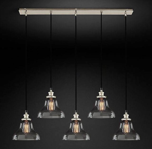 Подвесная люстра Restoration Hardware SMOKE GLASS BOULANGERIE RECT 20TH C. 68070663