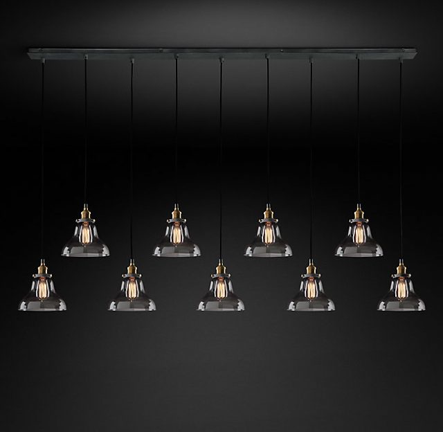 Подвесная люстра Restoration Hardware SMOKE GLASS BOULANGERIE RECT 20TH C. 68070663