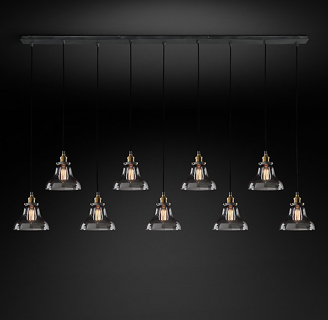 Подвесная люстра Restoration Hardware SMOKE GLASS BOULANGERIE RECT 20TH C. 68070663