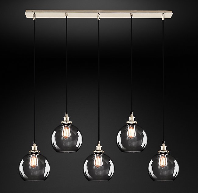 Подвесная люстра Restoration Hardware SMOKE GLASS CAFÉ RECT 68070669