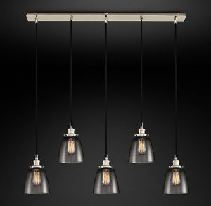 Подвесная люстра Restoration Hardware SMOKE GLASS CLOCHE RECT 20TH C. 68070651