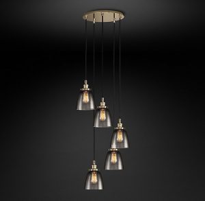 Подвесная люстра Restoration Hardware SMOKE GLASS CLOCHE ROUND 20TH C. 68070519