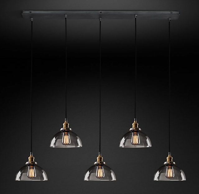 Подвесная люстра Restoration Hardware SMOKE GLASS DOME RECT 20TH C. 68070633