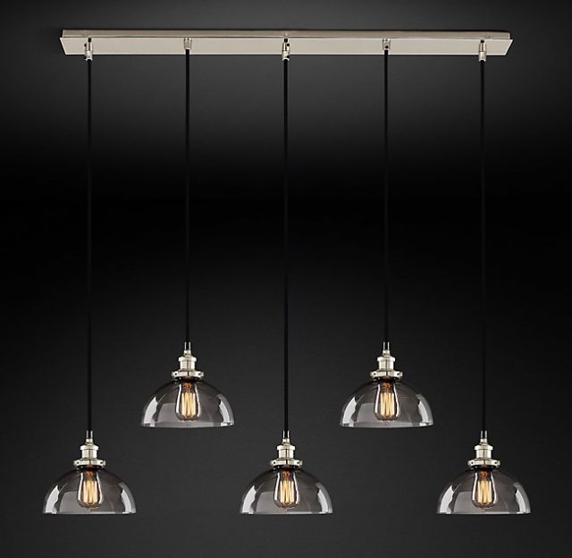 Подвесная люстра Restoration Hardware SMOKE GLASS DOME RECT 20TH C. 68070633