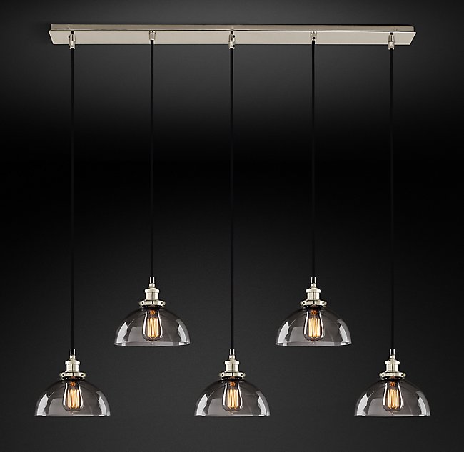 Подвесная люстра Restoration Hardware SMOKE GLASS DOME RECT 20TH C. 68070633