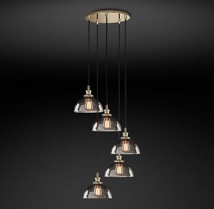 Подвесная люстра Restoration Hardware SMOKE GLASS DOME ROUND 20TH C. 68070501