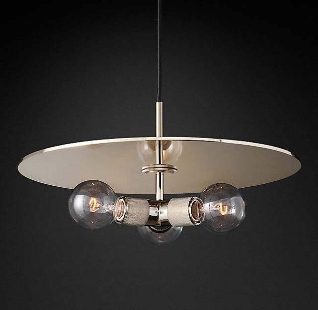 Подвесная люстра Restoration Hardware UTILITAIRE DISK TRIPLE PENDANT 68610011