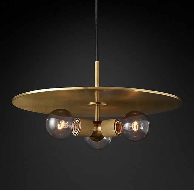 Подвесная люстра Restoration Hardware UTILITAIRE DISK TRIPLE PENDANT 68610011