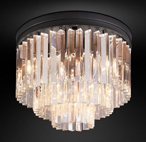 Потолочная люстра Restoration Hardware ODEON 1920S CLEAR GLASS FRINGE 3-TIER