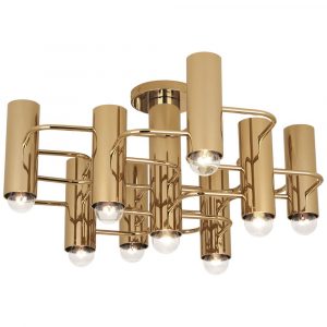 Потолочная люстра Robert Abbey Jonathan Adler Milano Flushmount Brass